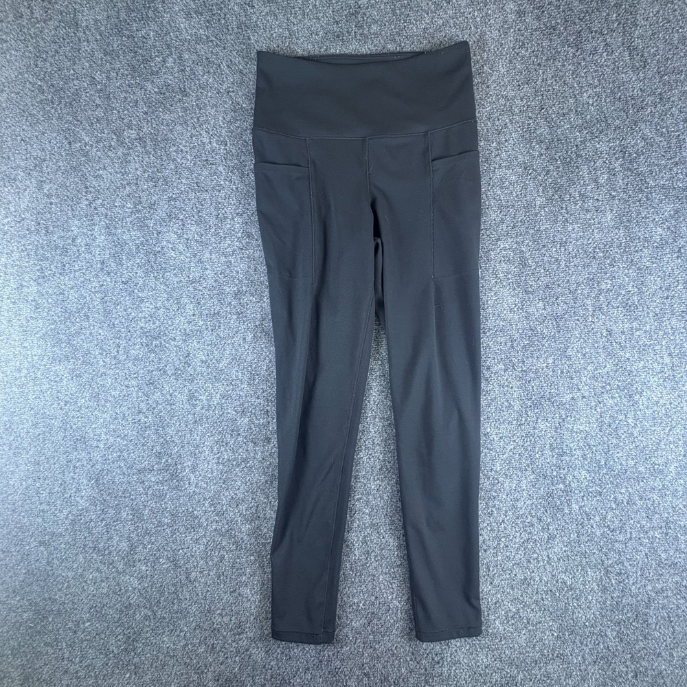 Danskin Bonded 7/8 Leggings Womens 25x24 Black Stretch Pockets Athletic Yoga